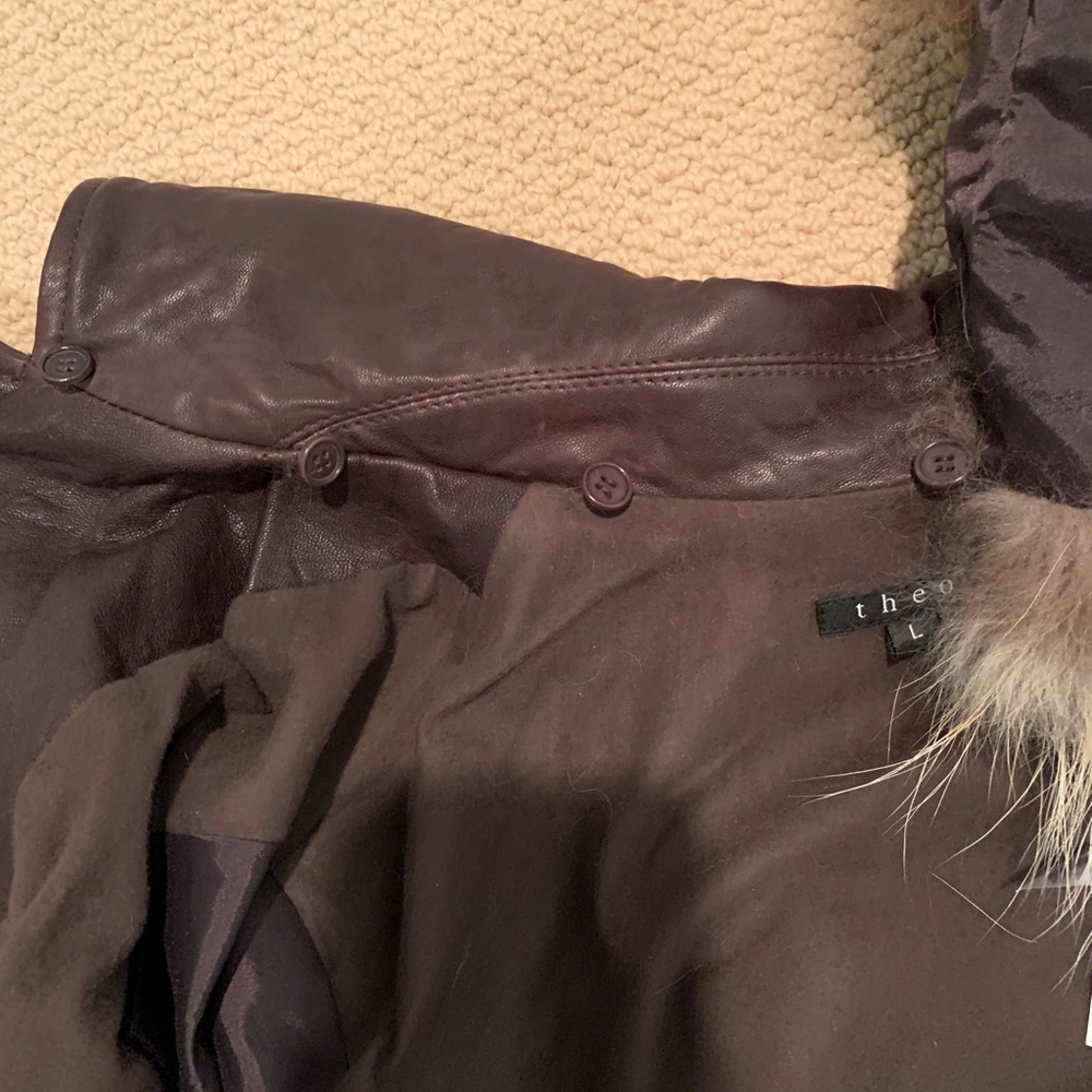 Jacket, leather, NWT, leather moto jacket. Removable fur collar - Picture 11 of 15